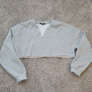 Missguided Gray Cropped Sweatshirt